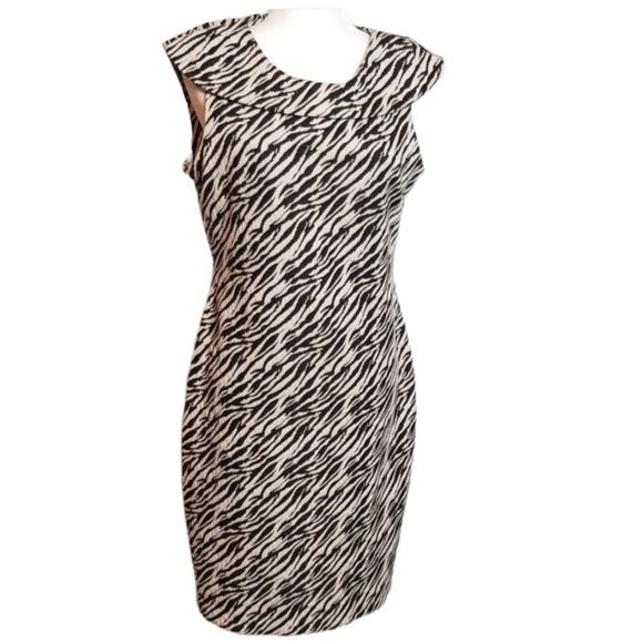Calvin Klein Dresses & Skirts - Calvin Klein Women’s Zebra Striped Print Boat Neck Sleeveless Midi Sheath Dress